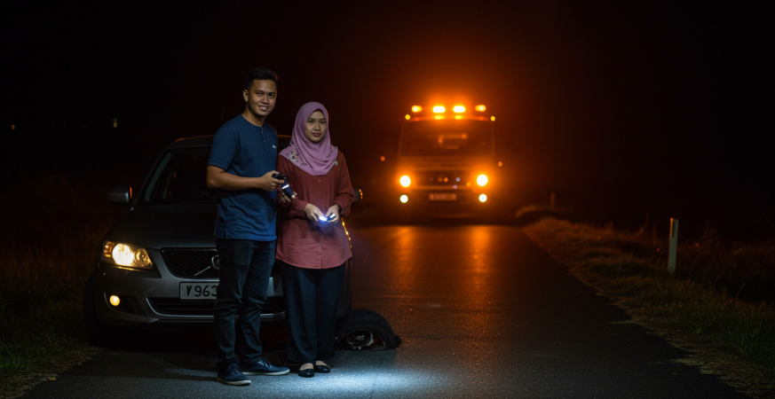 Kereta rosak tepi jalan
